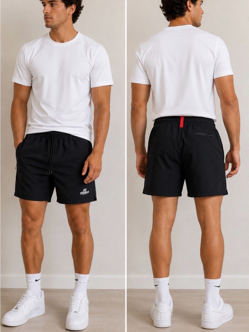 100 Thieves Men's Athletic Shorts in Black with Subtle Logo